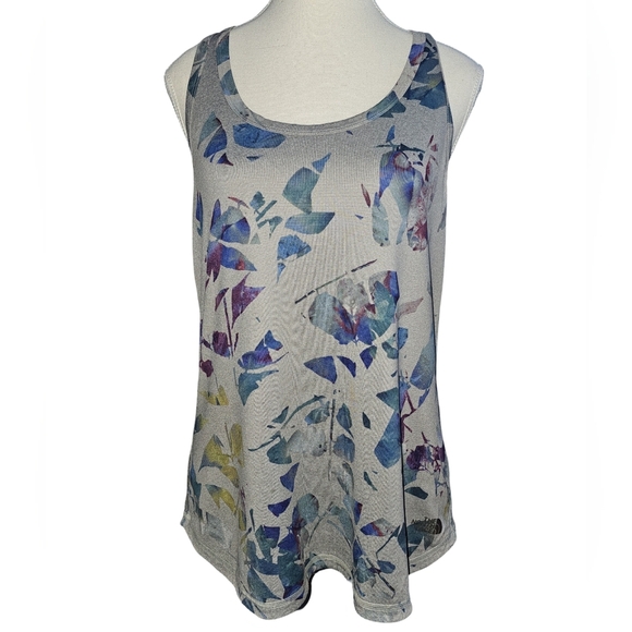 The North Face Racerback Flashdry Key Hole Floral Tank Top Size L - EUC - Picture 1 of 10